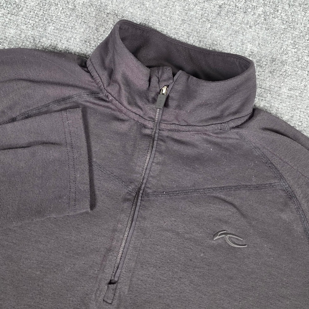 KJUS Quarter Zip Pullover Mens 52 L Black Long Sleeve Mock Neck Performance Top‎